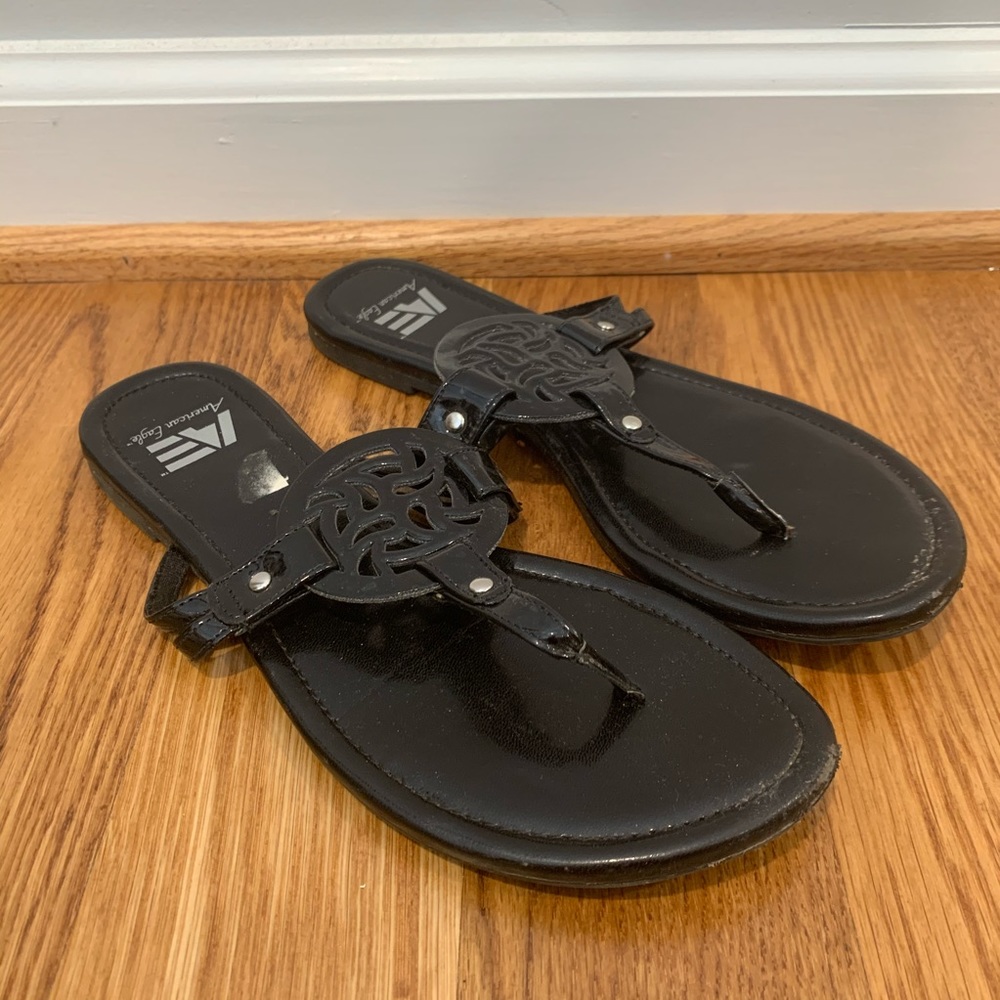 Black Gladiator Flip Flops